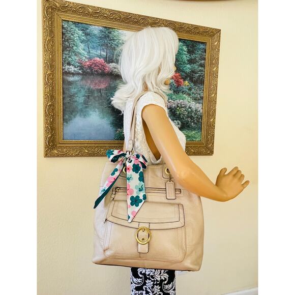 Coach penelope F18890 pearl pebble Leather large Satchel BAG PURSE shoulder bag - Picture 3 of 7